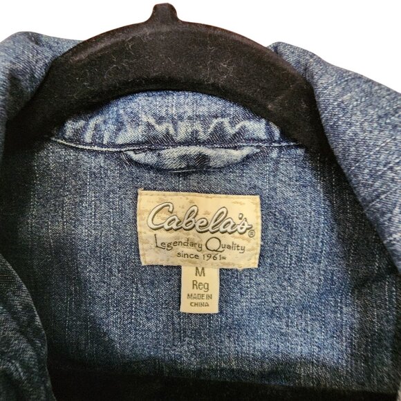Cabelas Denim Jacket Medium Blue Jean Style Snap Closure Regular Fit - Picture 3 of 3